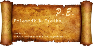 Poleszák Etelka névjegykártya